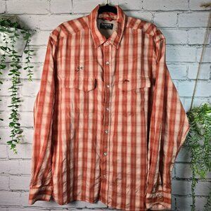 SIMMS FISHING PRODUCTS LONG SLEEVE BUTTON DOWN RUST CREAM MENS XL EUC